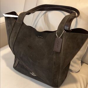 Coach NWT Espresso Hadley Suede Tote